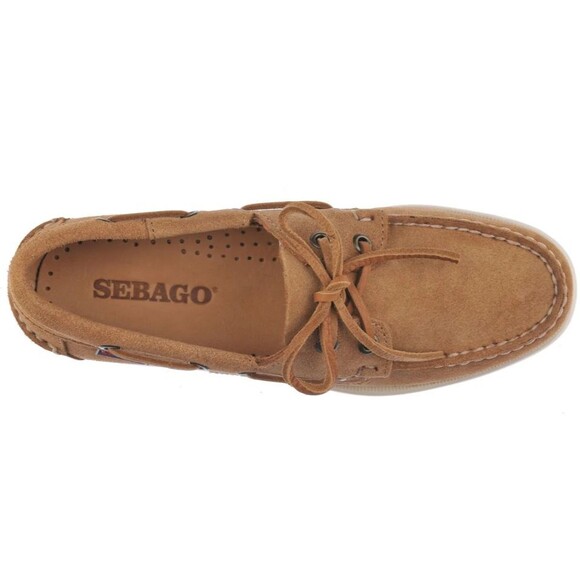 Sebago Docksides Portland Leather Boat Shoes - Women's 9.5 - Cognac Roughout - Picture 2 of 5